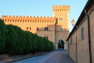 Exterior of old town against clear sky