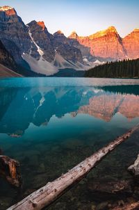 Scenic view of lake and mountains 