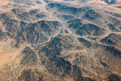 High angle view of dramatic landscape