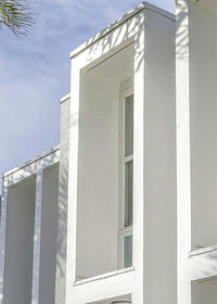 Low angle view of modern building against sky