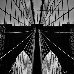 Low angle view of suspension bridge