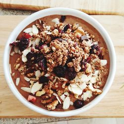 Close-up of breakfast in bowl on table