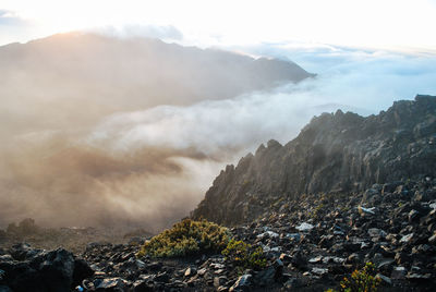 Scenic view of mountains against sky