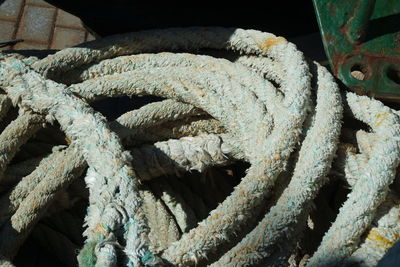 Close-up of rope tied up