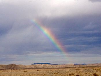 Scenic view of mountains against cloudy sky
