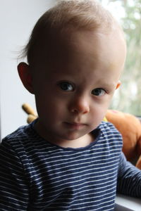 Close-up portrait of cute boy