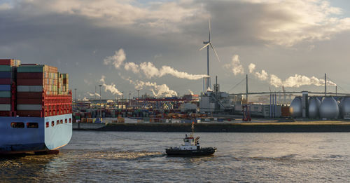 Port of hamburg in sunny weather conditions