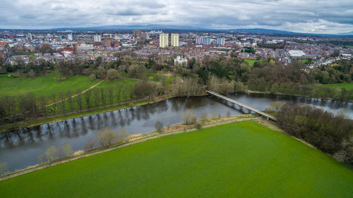 Scenic view of cityscape against sky