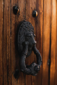 Close-up of wooden door