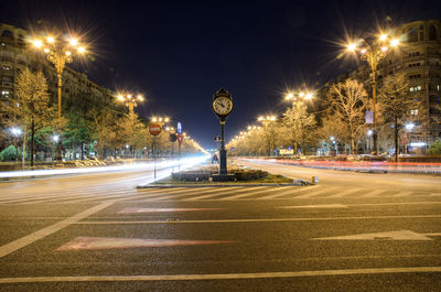 Traffic on road at night