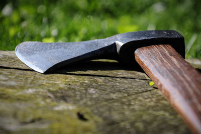 Close-up of wood against black background