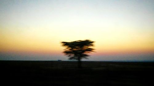 Silhouette of landscape at sunset