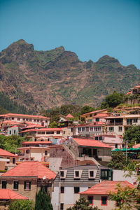 High angle view of townscape against sky