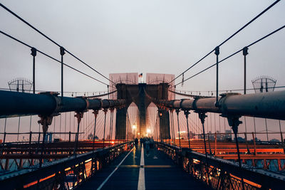 Bridge against sky at dusk