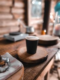 Close-up of coffee on table