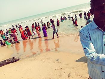 Group of people on beach