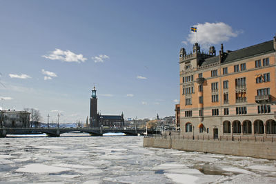 Stockholm waterfront during winter