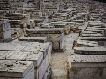 High angle view of old ruins