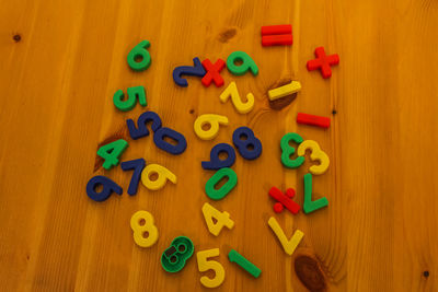Close-up of toys on table