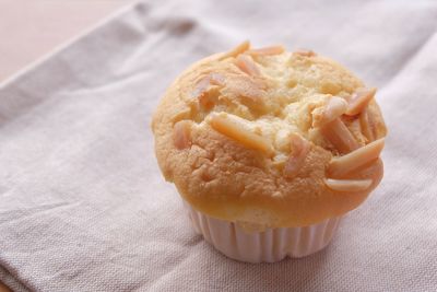 High angle view of cupcakes on table