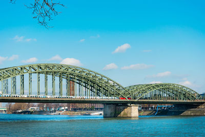 Hohenzollern bridge over rhine river in city