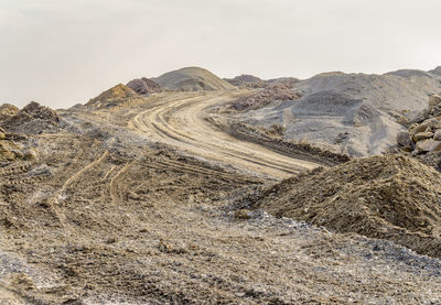 Scenic view of arid landscape against sky