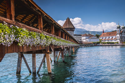 Panoramic view of built structure against sky