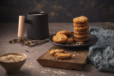 Close-up of food on table