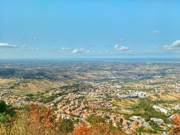 Aerial view of landscape against sky