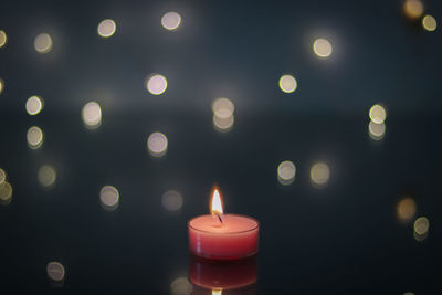 Defocused image of illuminated christmas lights