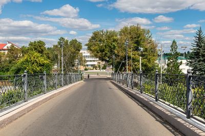 Bridge over the dniester river in tiraspol, transnistria or moldova, on a sunny summer day