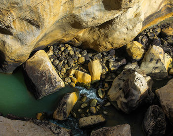 Full frame shot of rocks at beach