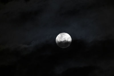 Low angle view of moon in sky