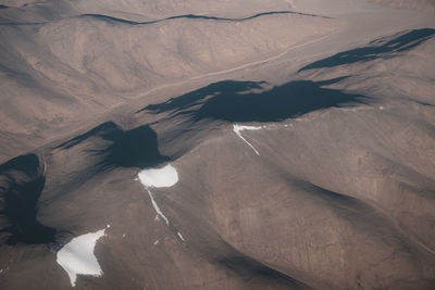 High angle view of snowcapped mountain