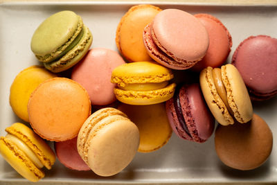 Close-up of macaroons on table