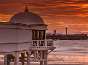 View of church at sunset