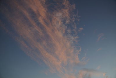 Low angle view of sky at sunset