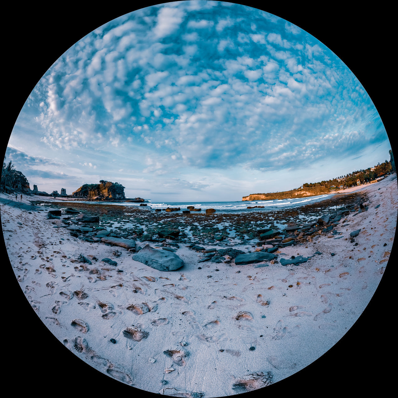 PANORAMIC VIEW OF SEA AND LAND AGAINST SKY