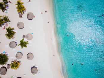 High angle view of swimming pool on beach