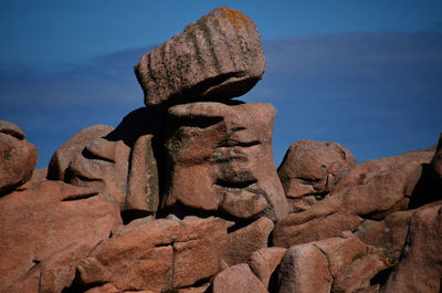 Low angle view of rock formations