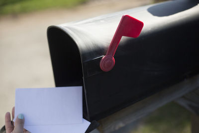 Close up of mailbox outdoors