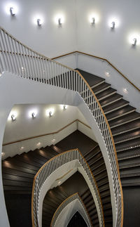 Low angle view of illuminated staircase