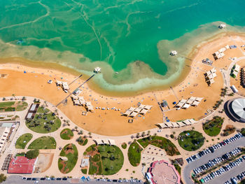 High angle view of swimming pool