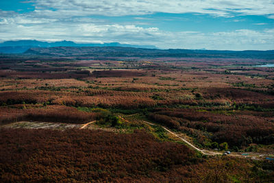High angle view of landscape against sky