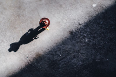 High angle view of drink on floor