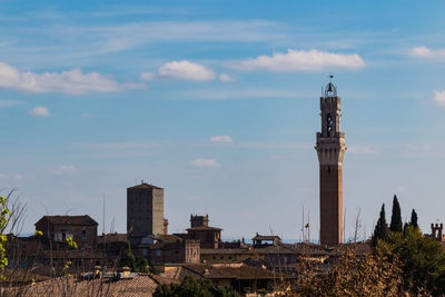 View of buildings in city against sky