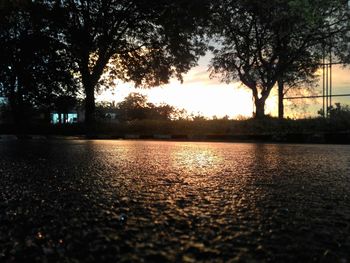 Scenic view of sunset over river