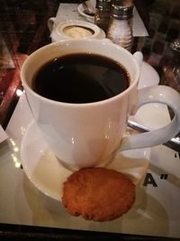 Close-up of coffee on table