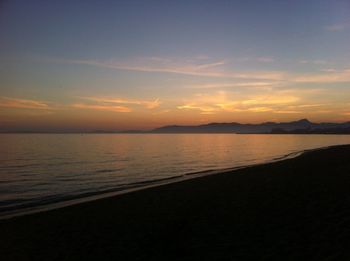 Scenic view of sea at sunset