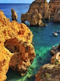 Rock formations in sea